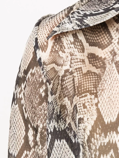 Shop Magda Butrym Snake Print Shirt In Grey
