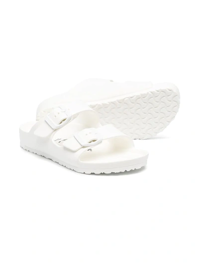 Birkenstock Side-buckle Flat Sandals In White