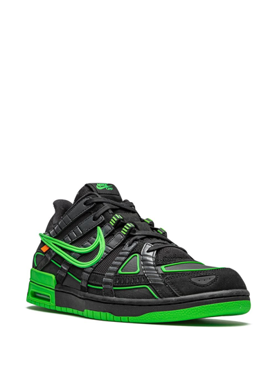 Shop Nike X Off-white Air Rubber Dunk "green Strike" Sneakers In Black