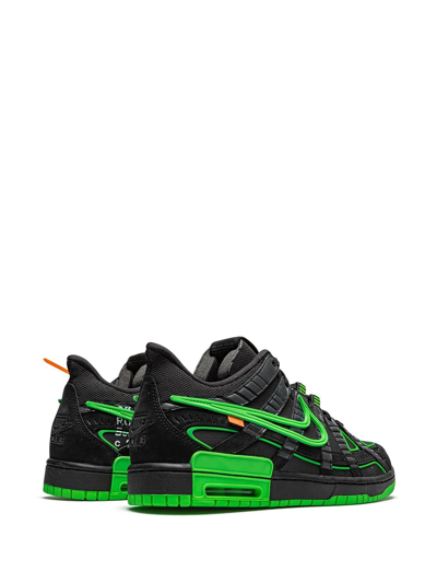 Shop Nike X Off-white Air Rubber Dunk "green Strike" Sneakers In Black