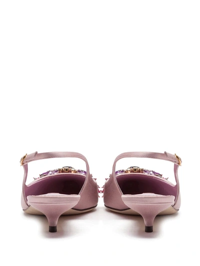 Shop Dolce & Gabbana Embellished 60mm Slingback Pumps In Pink