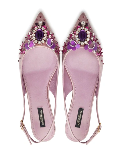 Shop Dolce & Gabbana Embellished 60mm Slingback Pumps In Pink