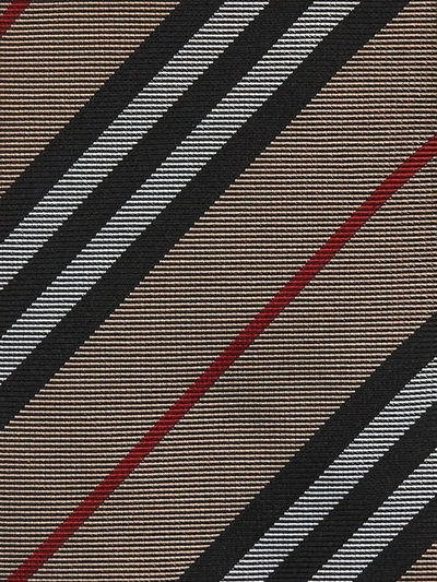 Shop Burberry Classic Cut Icon Stripe Silk Tie In Yellow
