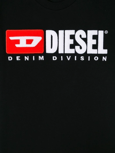 Shop Diesel Teen Logo Print T-shirt In Black