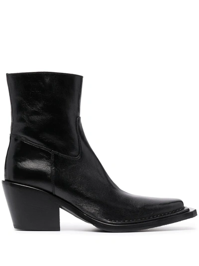 Shop Acne Studios Square-toe Ankle Boots In Black