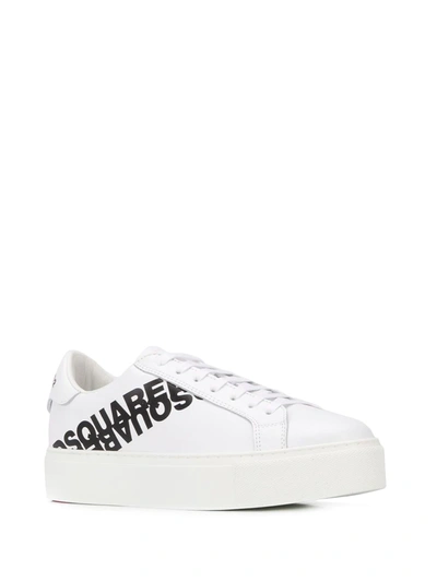 Shop Dsquared2 Printed Logo Low-top Sneakers In White