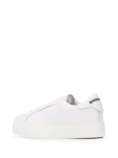 Shop Dsquared2 Printed Logo Low-top Sneakers In White