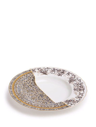 Seletti Hybrid Agroha Printed Porcelain Soup Bowl 25.4cm In White