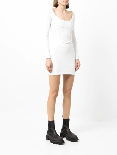 Shop Dion Lee Corset-style Mini Dress In White