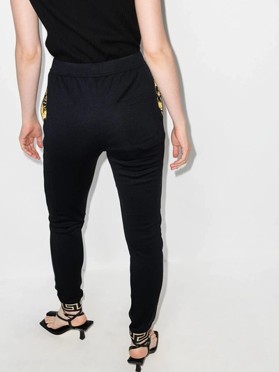 Shop Versace Greca Border Track Trousers In Black