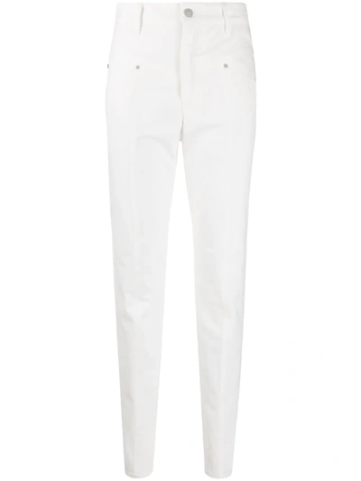 Shop Isabel Marant Piped Skinny Trousers In White