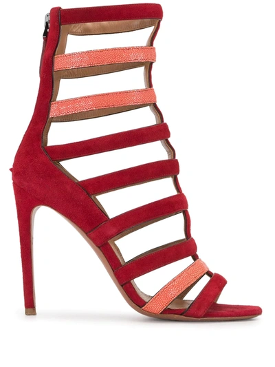Pre-owned Alaïa High Gladiator Sandals In Red