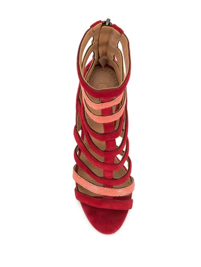 Pre-owned Alaïa High Gladiator Sandals In Red