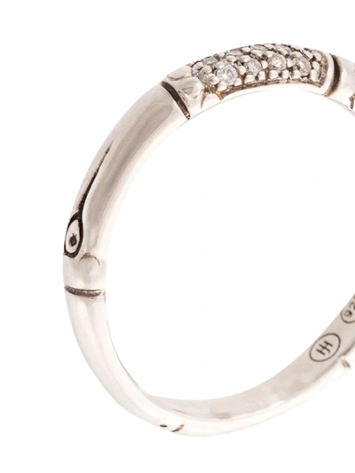 Shop John Hardy Bamboo Diamond Ring In Silver
