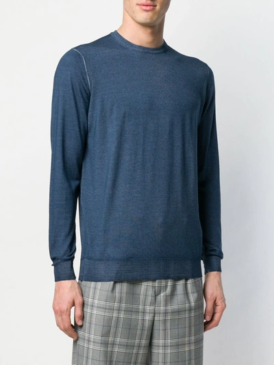 Shop Drumohr Fine Knit Sweater In Blue