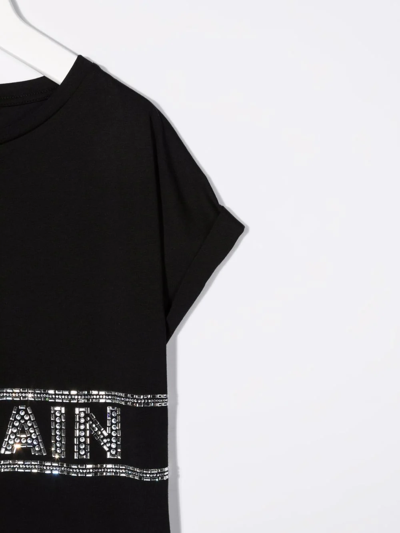 Shop Balmain Logo-embellished T-shirt Dress In Black