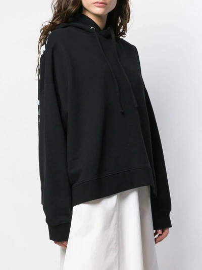 Shop Maison Margiela Rear Print Hoodie In Black