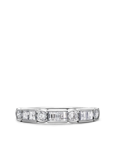 Shop Pragnell Platinum Antrobus Diamond Half Eternity Ring In Silver