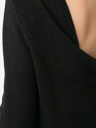 Shop Monse Cowl-back Merino Wool Jumper In Black