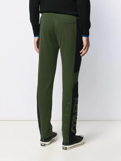 Shop Kenzo Logo Print Track Pants In Green