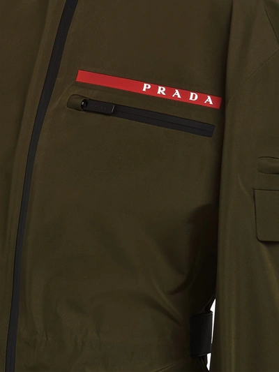Shop Prada Linea Rossa Technical Military Jacket In Green