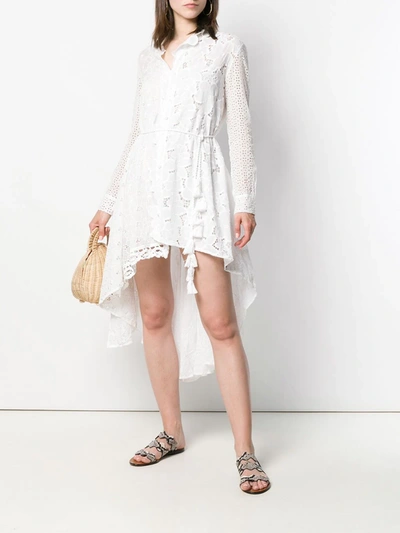 ANJUNA ASYMMETRIC BRODERIE ANGLAISE SHIRT DRESS - 白色