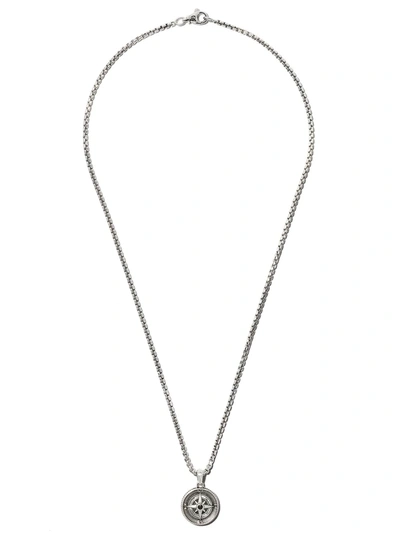 David Yurman Men's Maritime Compass Pendant With Diamonds In Silver, 29.5mm In Ssabd