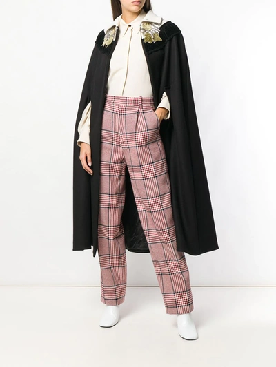 Shop Gucci Straight-leg Check Trousers In Red