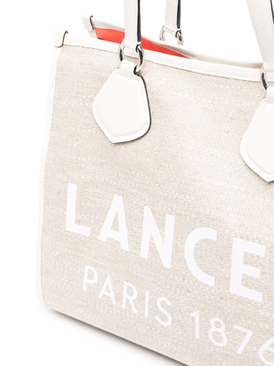 Shop Lancer Logo-print Tote Bag In 中性色