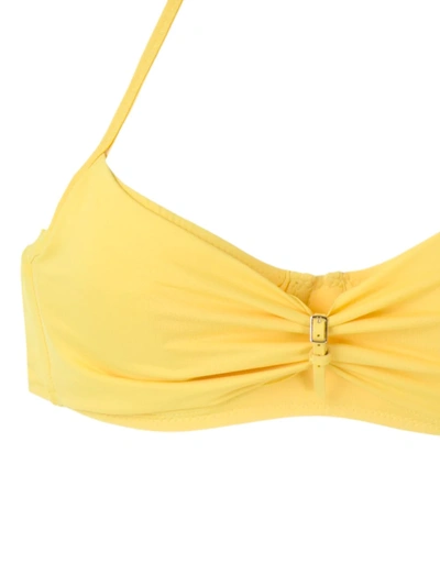 Shop Amir Slama Buckle Detail Bikini Set In Yellow