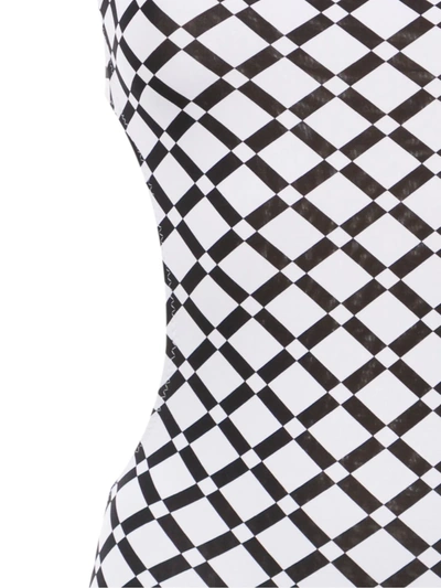 Shop Amir Slama Printed Top With Cut Detail In White
