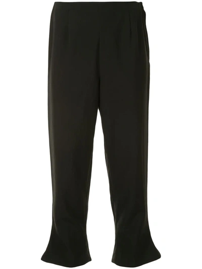 Pre-owned Comme Des Garçons Flared Hems Cropped Trousers In Black