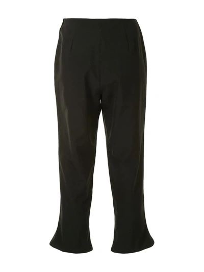 Pre-owned Comme Des Garçons Flared Hems Cropped Trousers In Black