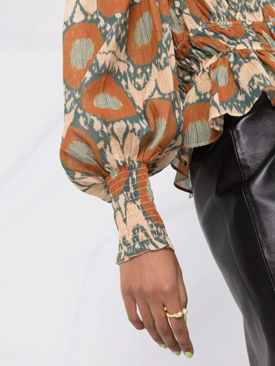 Ulla Johnson Abstract Pattern Print Blouse In Nude