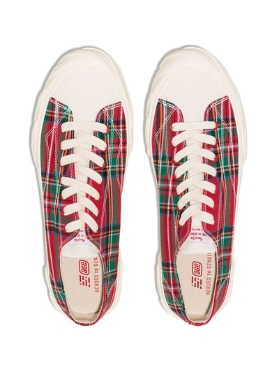 Shop Age Tartan Canvas Low-top Sneakers In Red