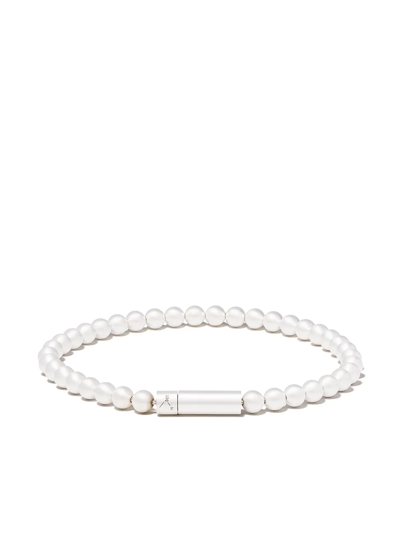 Shop Le Gramme Le 25g Beaded Bracelet In Silver