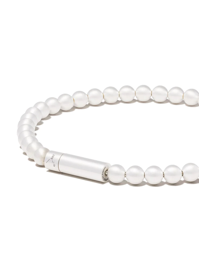 Shop Le Gramme Le 25g Beaded Bracelet In Silver