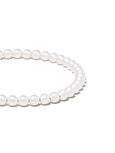 Shop Le Gramme Le 25g Beaded Bracelet In Silver