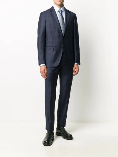 Shop Ermenegildo Zegna Checked Two-piece Suit In Blue