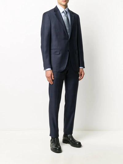 Shop Ermenegildo Zegna Checked Two-piece Suit In Blue