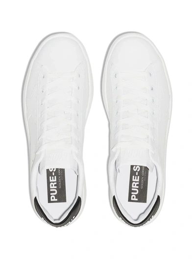 Shop Golden Goose Purestar Leather Sneakers In White