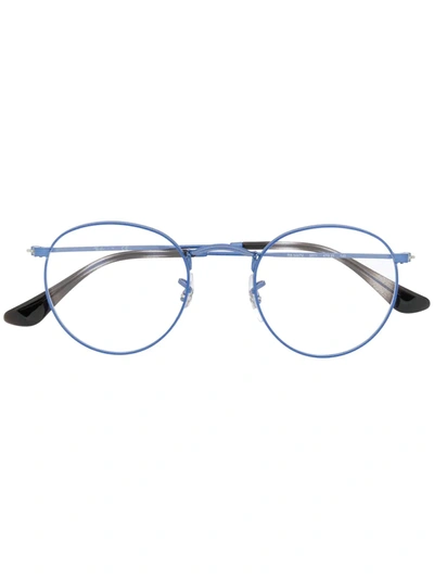 Shop Ray Ban Round Framed Glasses In Blue