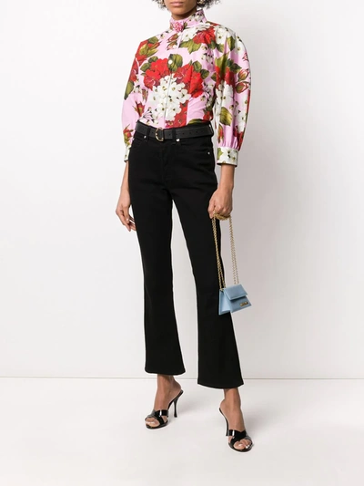 Shop Dolce & Gabbana Floral Print Blouse In Pink