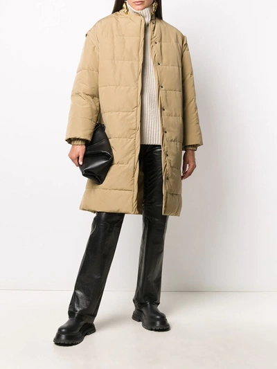Shop Givenchy Oversize Padded Coat In Neutrals