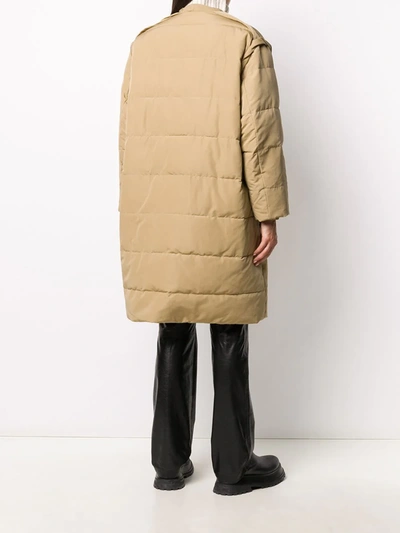 Shop Givenchy Oversize Padded Coat In Neutrals