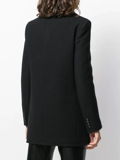 SAINT LAURENT DOUBLE-BREASTED OVERSIZED COAT - 黑色