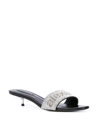 Shop Alexander Wang Crystal Strap Sandals In Black