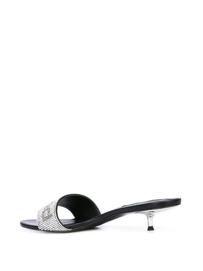 Shop Alexander Wang Crystal Strap Sandals In Black