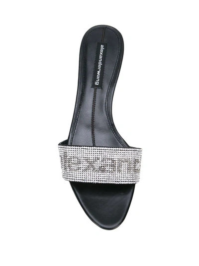 Shop Alexander Wang Crystal Strap Sandals In Black