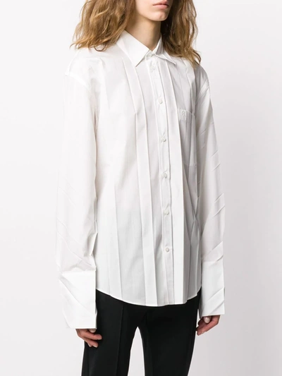 Shop Balenciaga Plissee Shirt In White